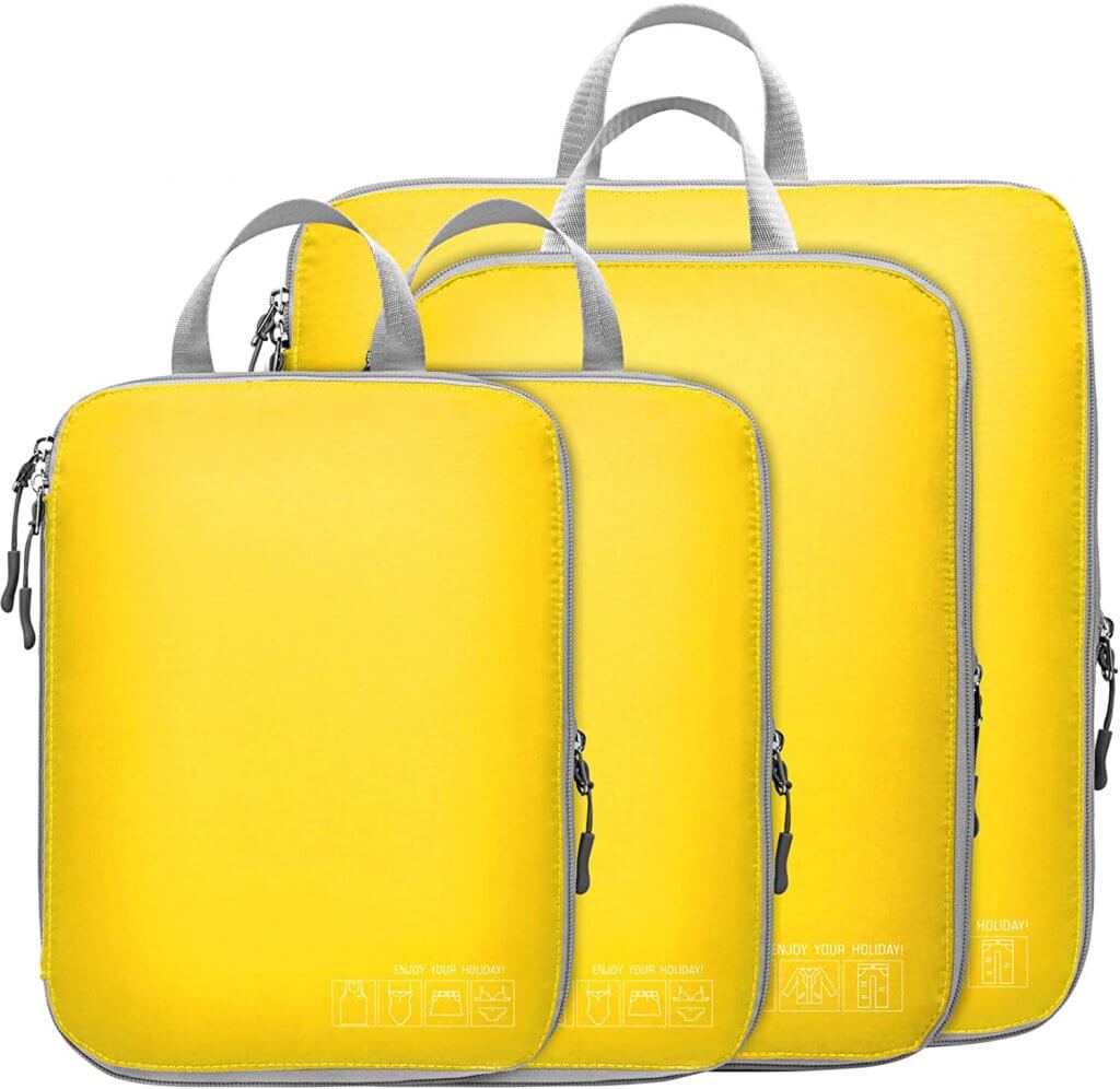 yellow packing cubes