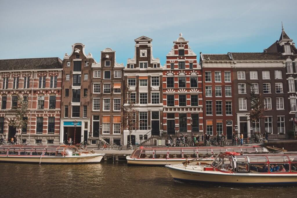 glass topped boats in Amsterdam canal