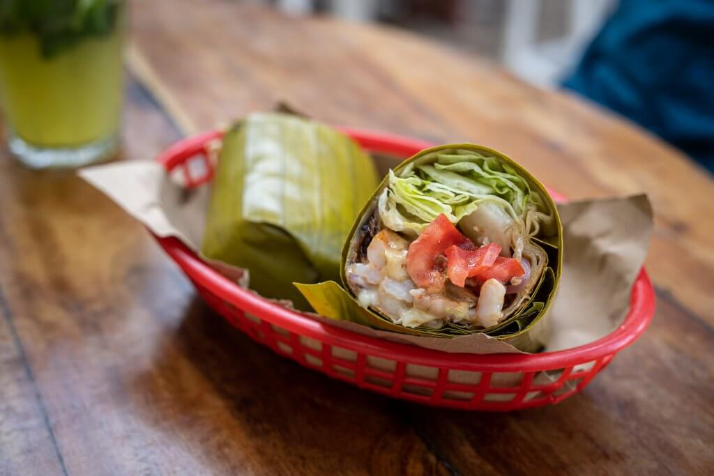 shrimp burrito from Burrito Amor in Tulum