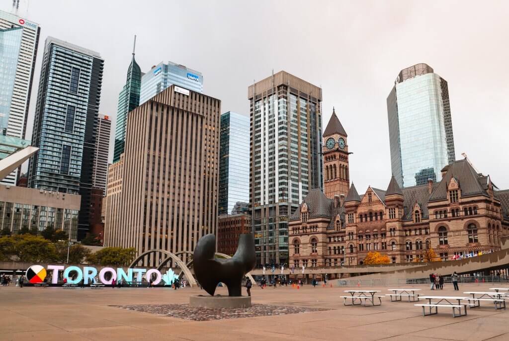 Toronto, Canada sign and square